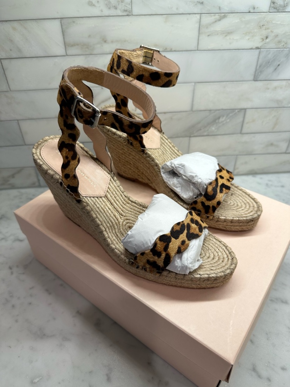 Loeffler Randall Parker Leopard Print Espadrille Wedge Sandals - Brown/Black